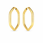 14k Yellow Gold Endless Hexagon Hoop Earrings