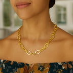 Large Flat Oval Link Necklace in 14K Yellow Gold (7.90 mm)