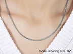 14k White Gold Diamond Cut Cable Link Chain (2.60 mm)