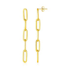 14K Yellow Gold Five Link Paperclip Chain Earrings