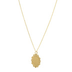 Baroque Round Pendant and Necklace in 14K Yellow Gold