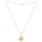 Baroque Round Pendant and Necklace in 14K Yellow Gold
