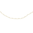 14k Yellow Gold Arc Link Necklace with White Pearls