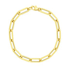 14k Yellow Gold 8 inch Extra Wide Paperclip Chain Bracelet (9.60 mm)