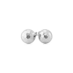 14k White Gold Ball Earrings with Faceted Texture(7mm)