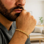 10k Yellow Gold Solid Diamond Cut Rope Bracelet (5.00 mm)