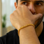 10k Yellow Gold Solid Diamond Cut Rope Bracelet (5.00 mm)