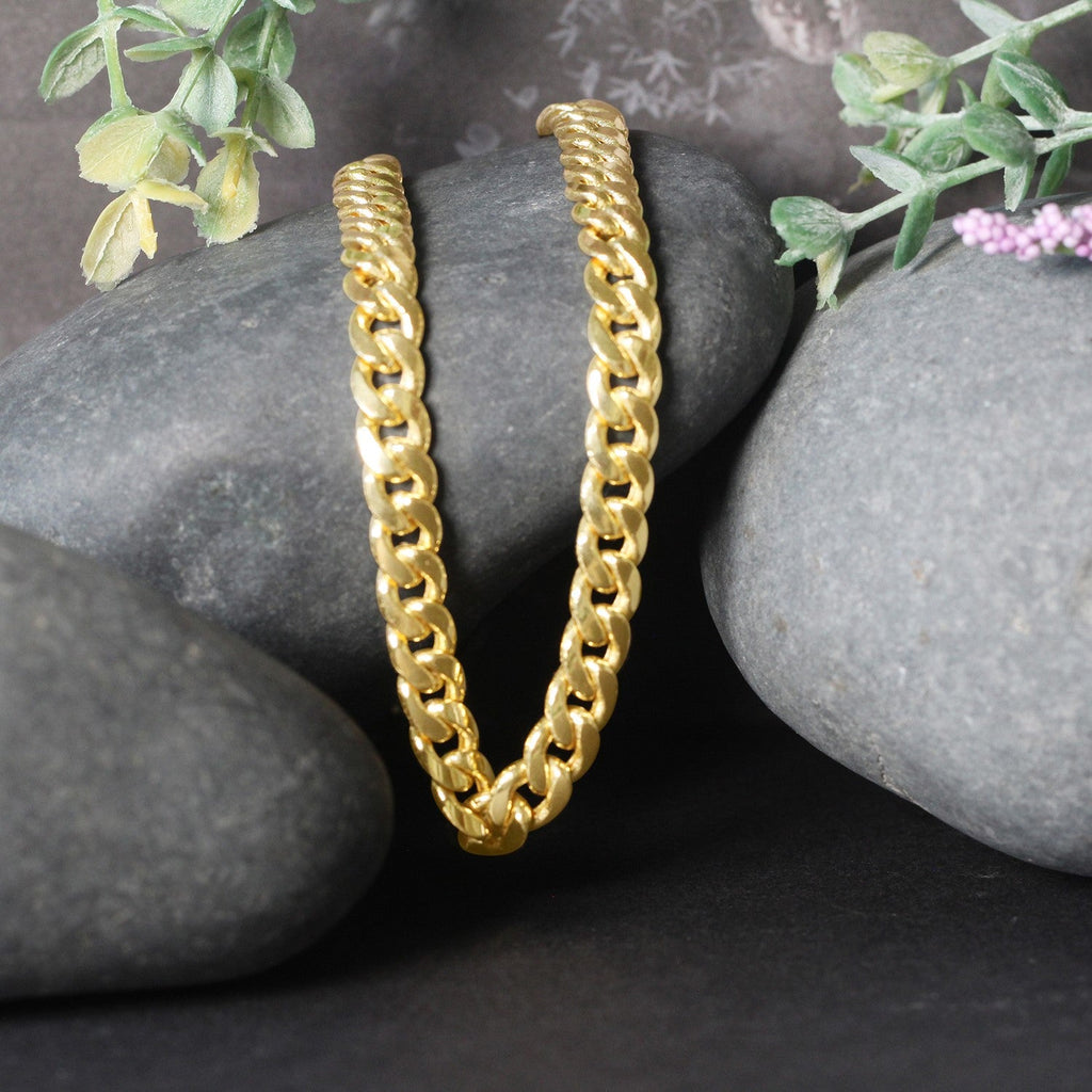 14k Yellow Gold Miami Cuban Semi Solid Chain (7.00 mm)