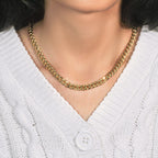 14k Yellow Gold Miami Cuban Semi Solid Chain (7.00 mm)