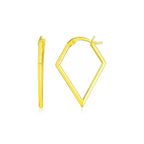 14K Yellow Gold Diamond Motif Hoop Earrings