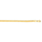 14k Yellow Gold Solid Diamond Cut Round Franco Bracelet (3.10 mm)