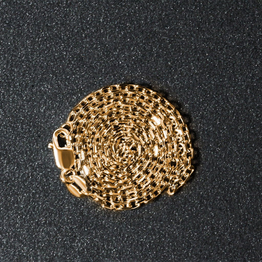 18k Yellow Gold Diamond Cut Cable Link Chain (1.90 mm)