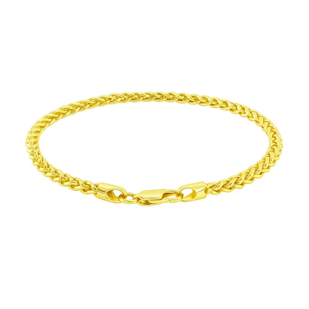 14k Yellow Gold Light Weight Wheat Bracelet (3.20 mm)