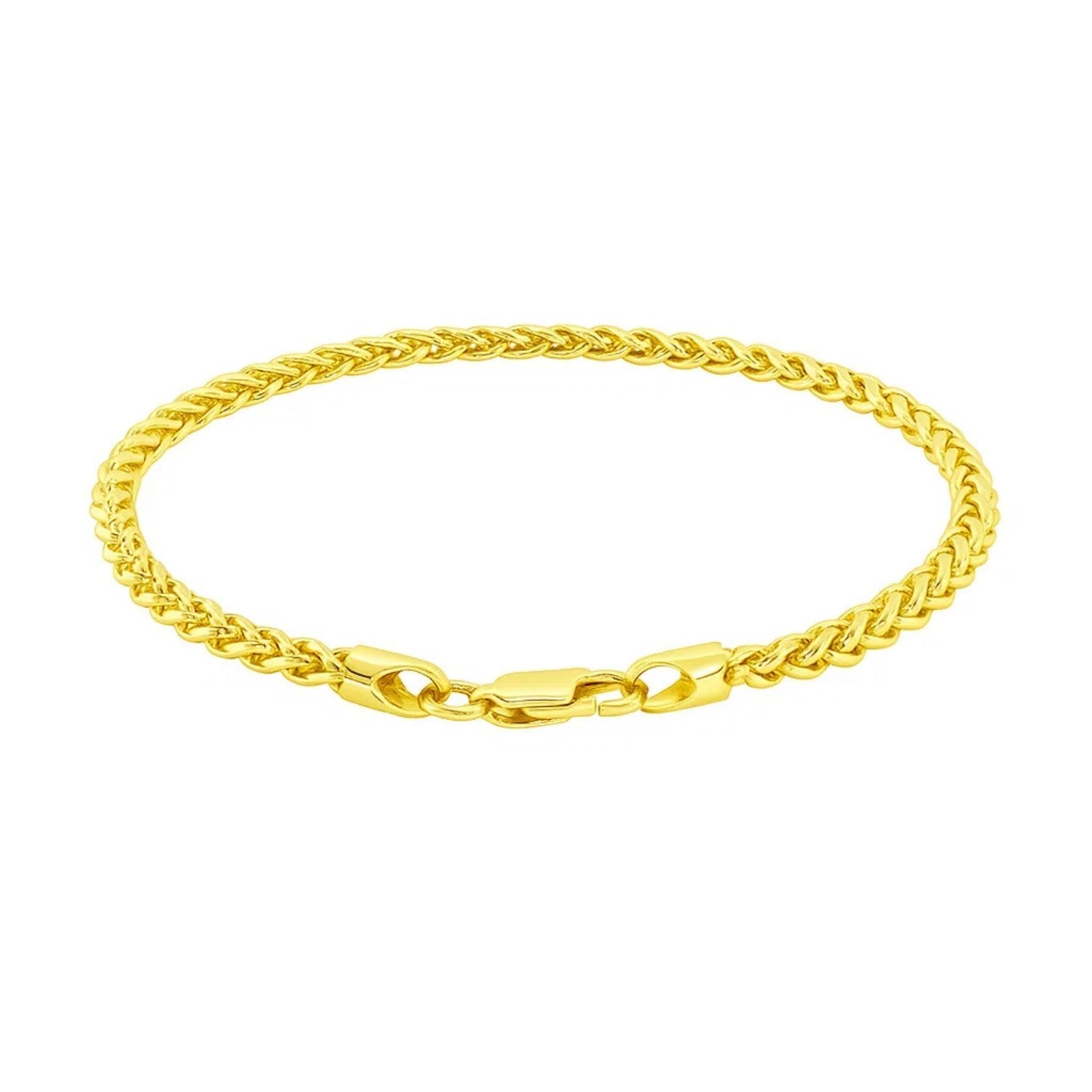 14k Yellow Gold Light Weight Wheat Bracelet (3.20 mm)