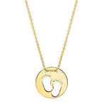 Baby Footprints Necklace in 10K Yellow Gold