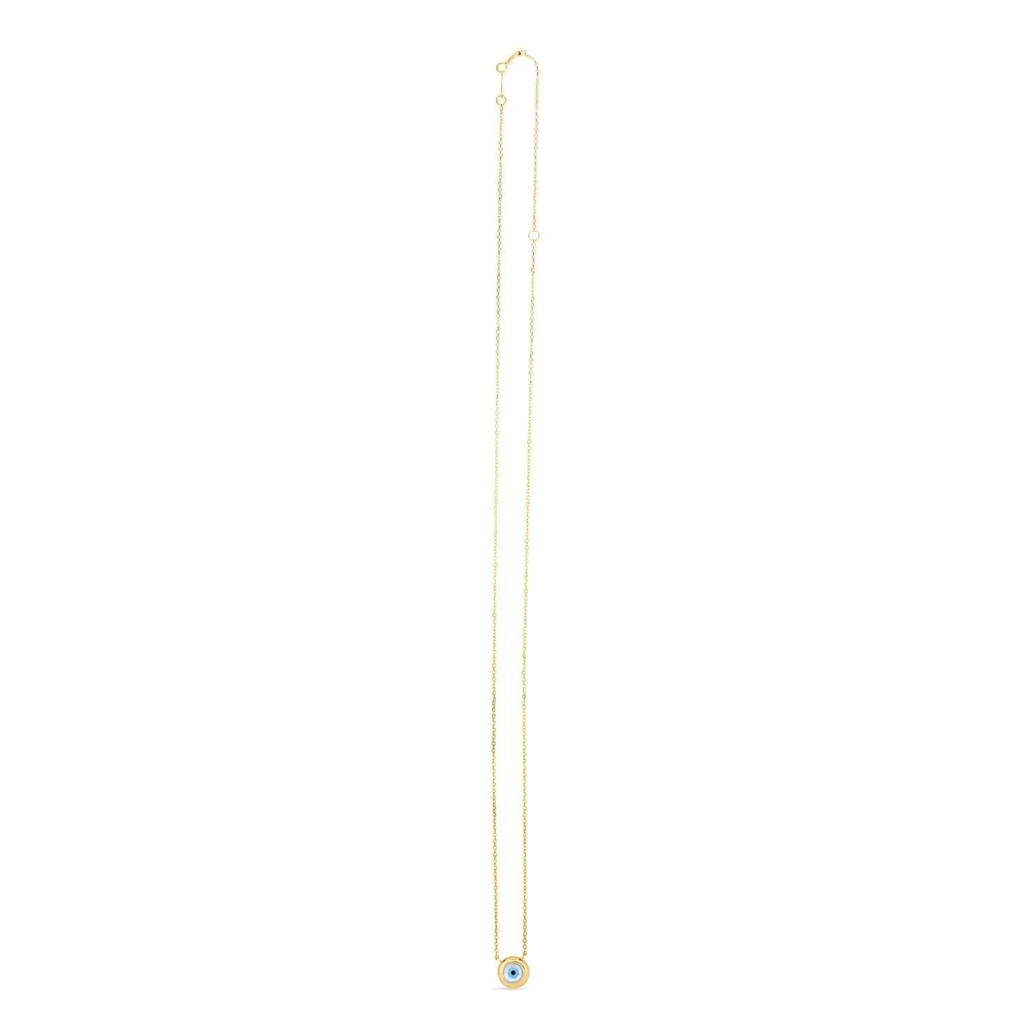 14k Yellow Gold MOP Evil Eye Necklace
