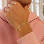 14k Yellow Gold Miami Cuban Semi Solid Bracelet (4.50 mm)