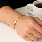 14k Yellow Gold Miami Cuban Semi Solid Bracelet (4.50 mm)