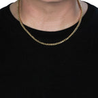 4.1mm 14k Yellow Gold Diamond Cut Round Franco Chain