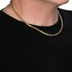 4.1mm 14k Yellow Gold Diamond Cut Round Franco Chain