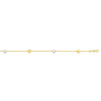14k Two Tone Gold Bracelet with Polished Cubes