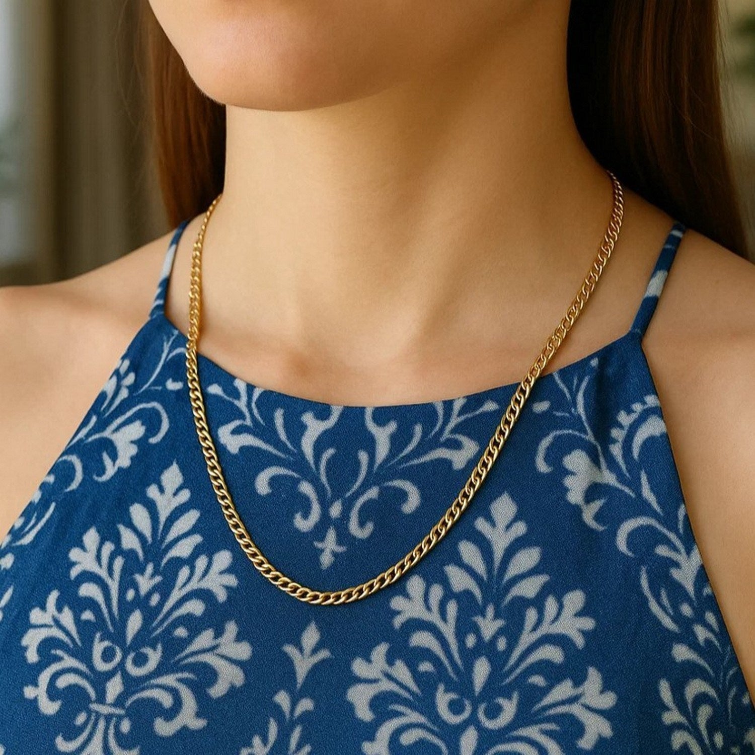 14k Yellow Gold Light Gourmette Chain (3.60 mm)