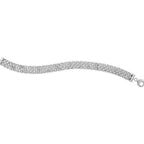14k White Gold Faceted Panther Link Chain Bracelet