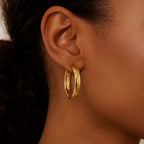 14k Yellow Gold Wedding Band Hoops (7x35mm)
