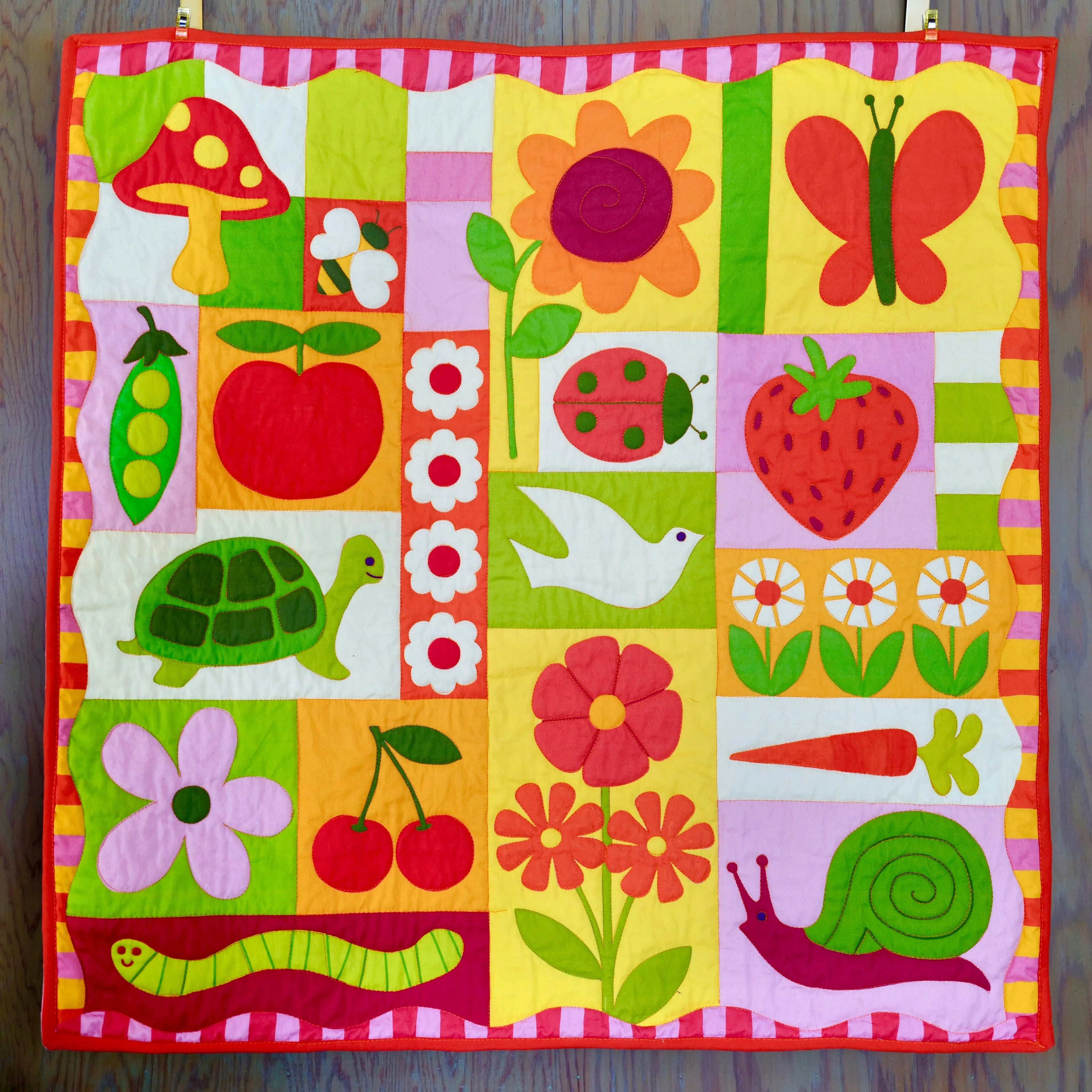 Garden Charms Quilt Kit - Pink/ Green With Love by Kristy