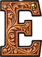 Monogrammed Initial Western Leather Look Saddle Longhorn Cowboy Cowgirl Kitchen Dish Towels Made in America Baha Ranch Western Wear