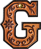 Monogrammed Initial Western Leather Look Saddle Longhorn Cowboy Cowgirl Kitchen Dish Towels Made in America Baha Ranch Western Wear