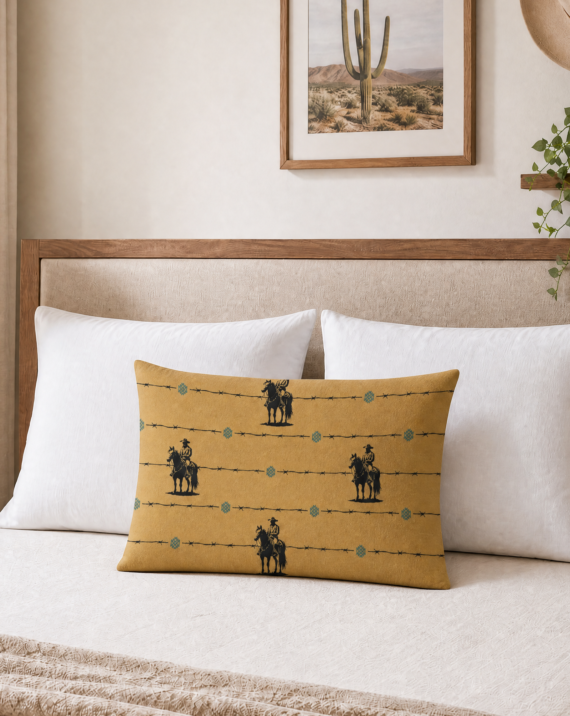 Baha Ranch Saddle Up Pillow Case Caramel Made in America Baha Ranch Western Wear