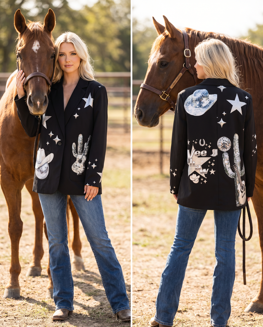 Baha Ranch Rhinestone Cowgirl Yeehaw Blazer Baha Ranch Western Wear