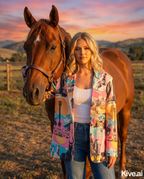 Baha Ranch Retro Pop Western Collage Blazer Baha Ranch Western Wear