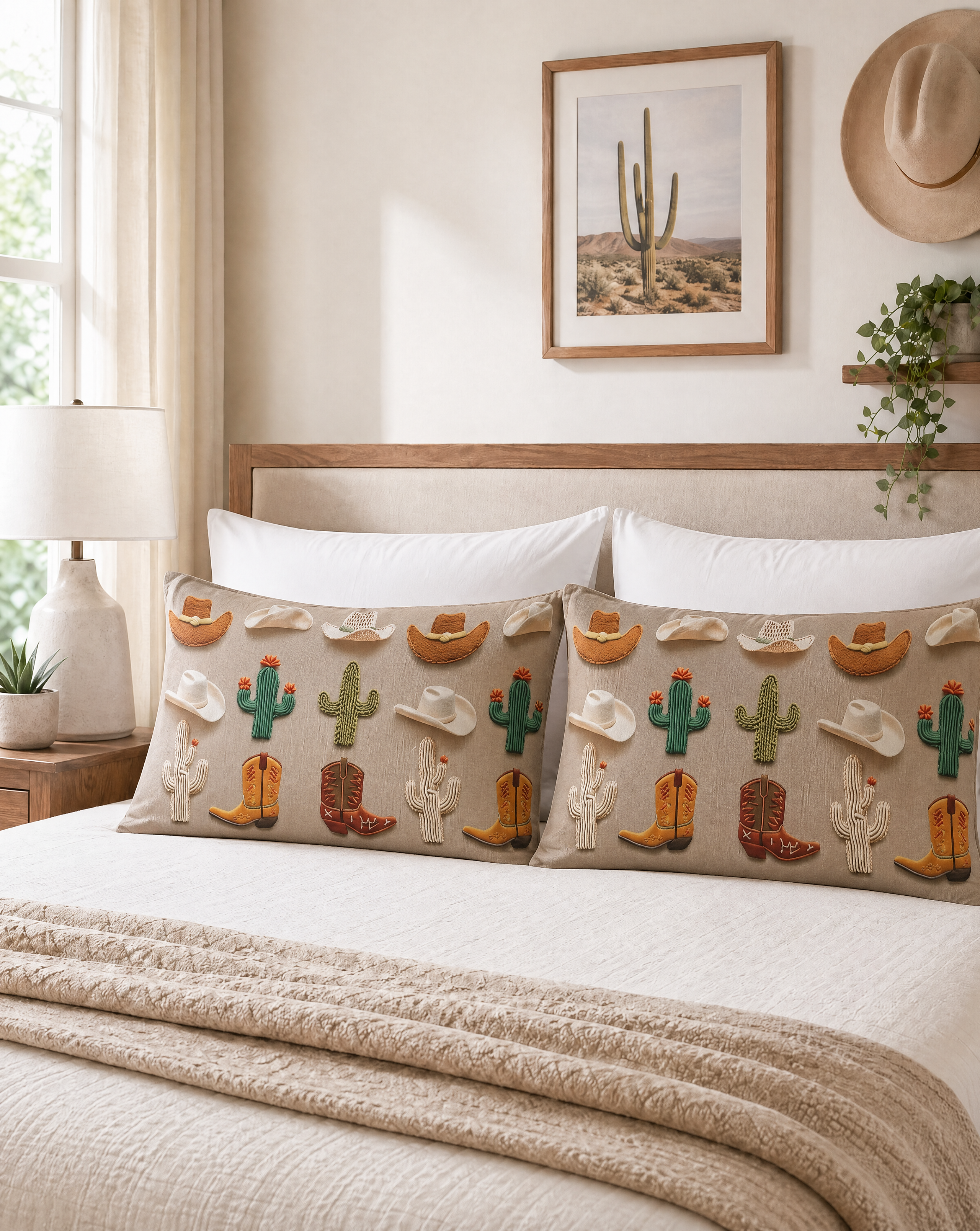 Baha Ranch Western Cactus Pillow Case Made in America Baha Ranch Western Wear