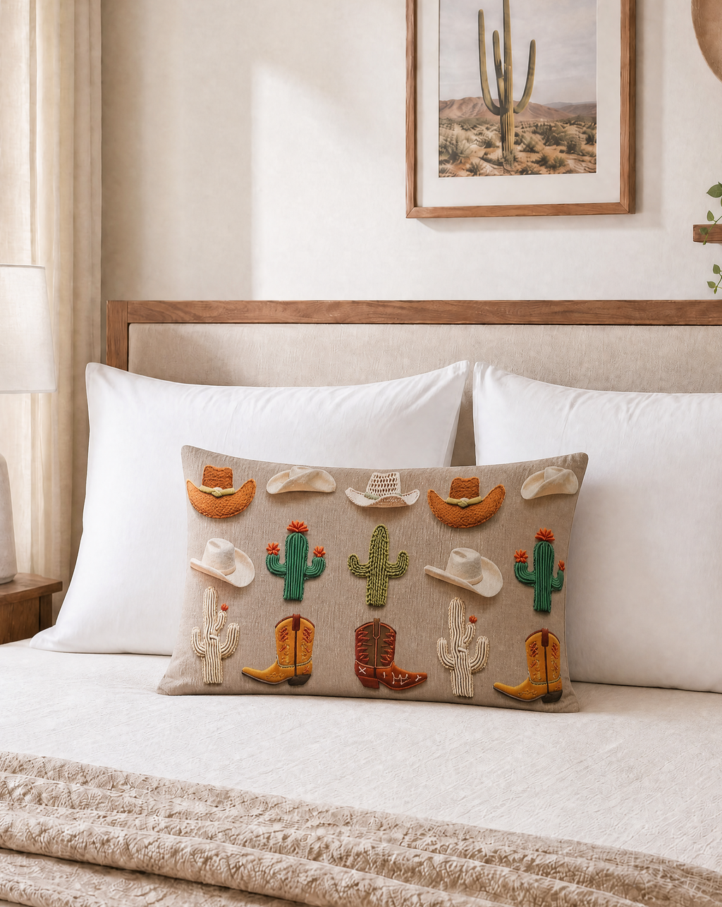 Baha Ranch Western Cactus Pillow Case Made in America Baha Ranch Western Wear