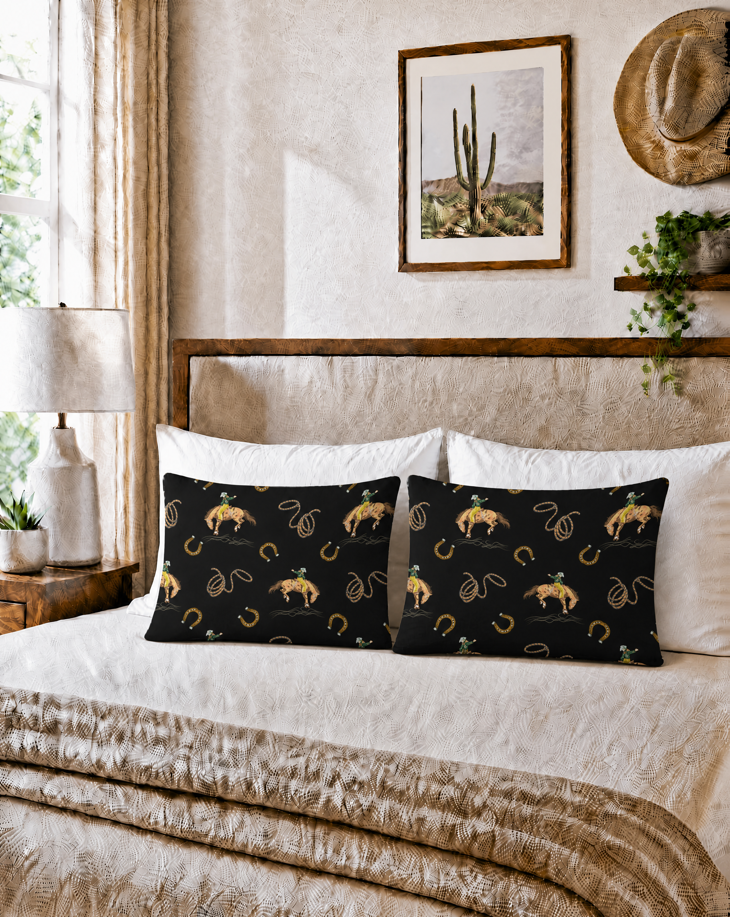 Baha Ranch Rodeo Cowboy Pillowcase Made in America Baha Ranch Western Wear