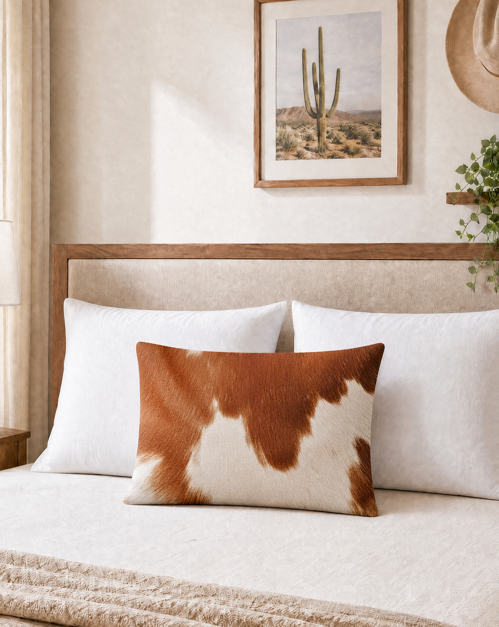 Baha Ranch Cowhide Print Pillowcase Made in America Baha Ranch Western Wear