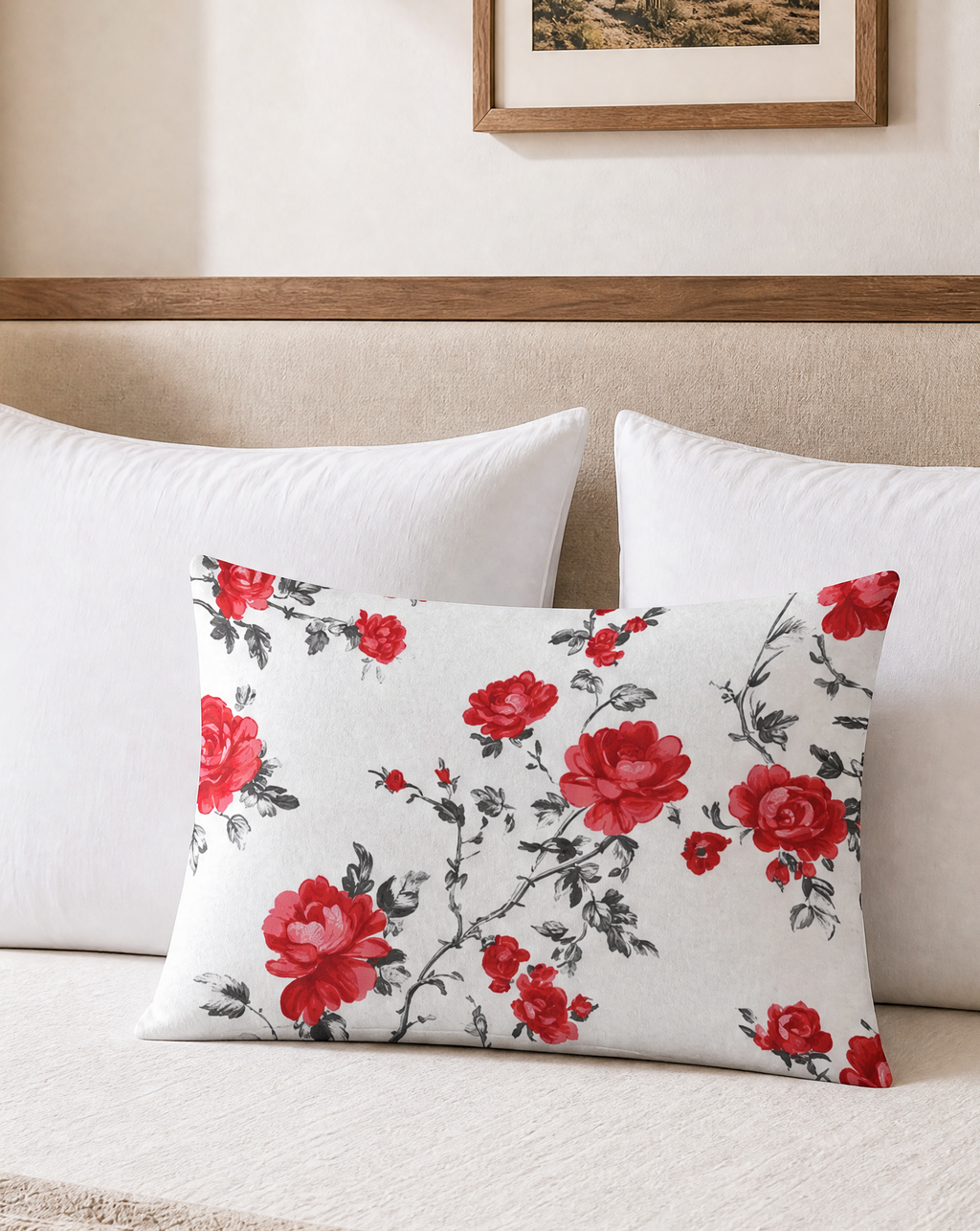 Baha Ranch Red Floral Pillowcase Made in America Baha Ranch Western Wear