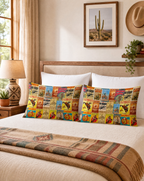 Baha Ranch Vintage Rodeo Poster Pillow Case Made in America Baha Ranch Western Wear