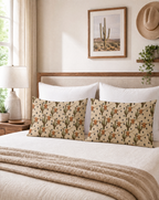 Baha Ranch Cactus Longhorn Pillow Case Made in America Baha Ranch Western Wear