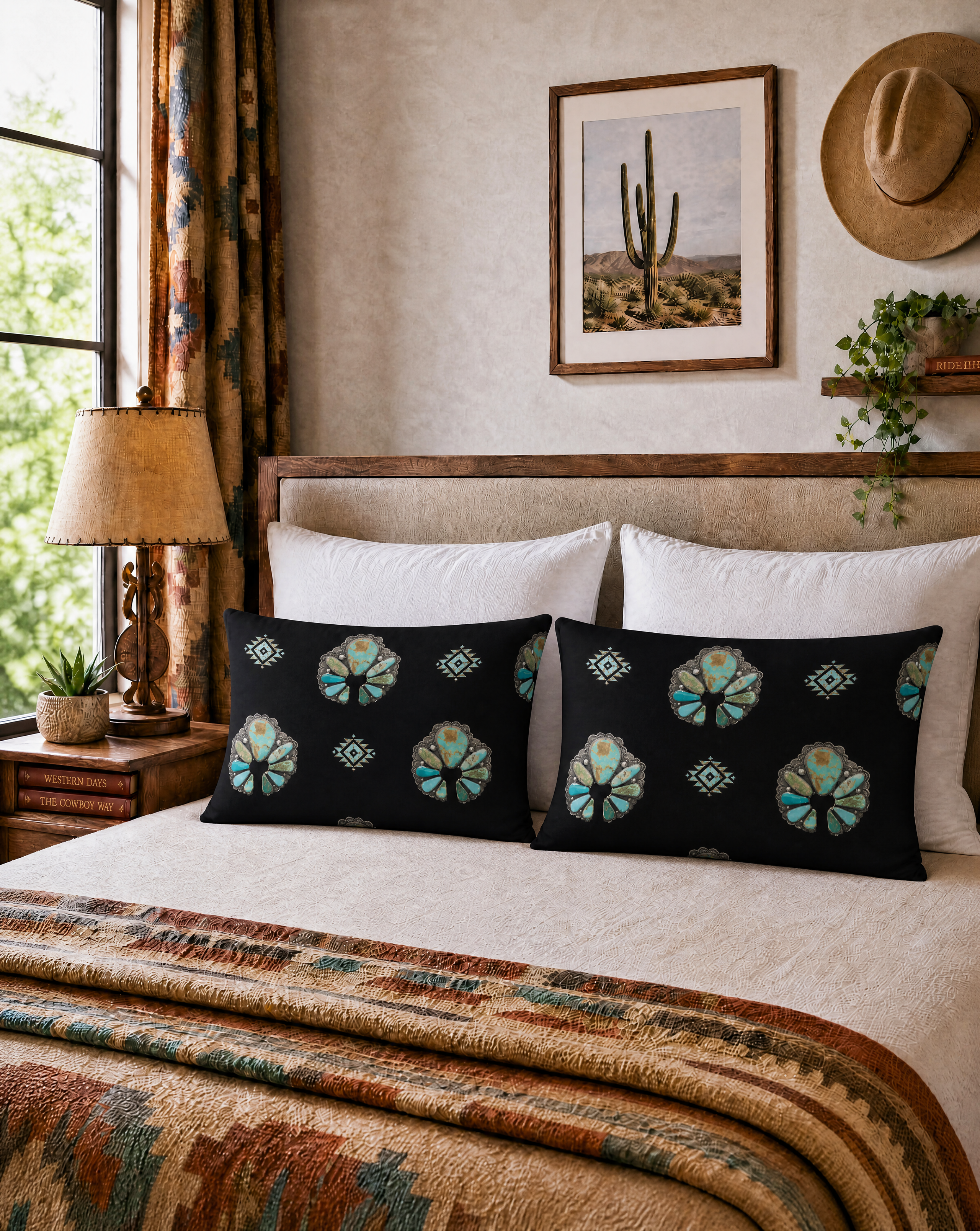Baha Ranch Turquoise Naja Pillow Case Made in America Baha Ranch Western Wear