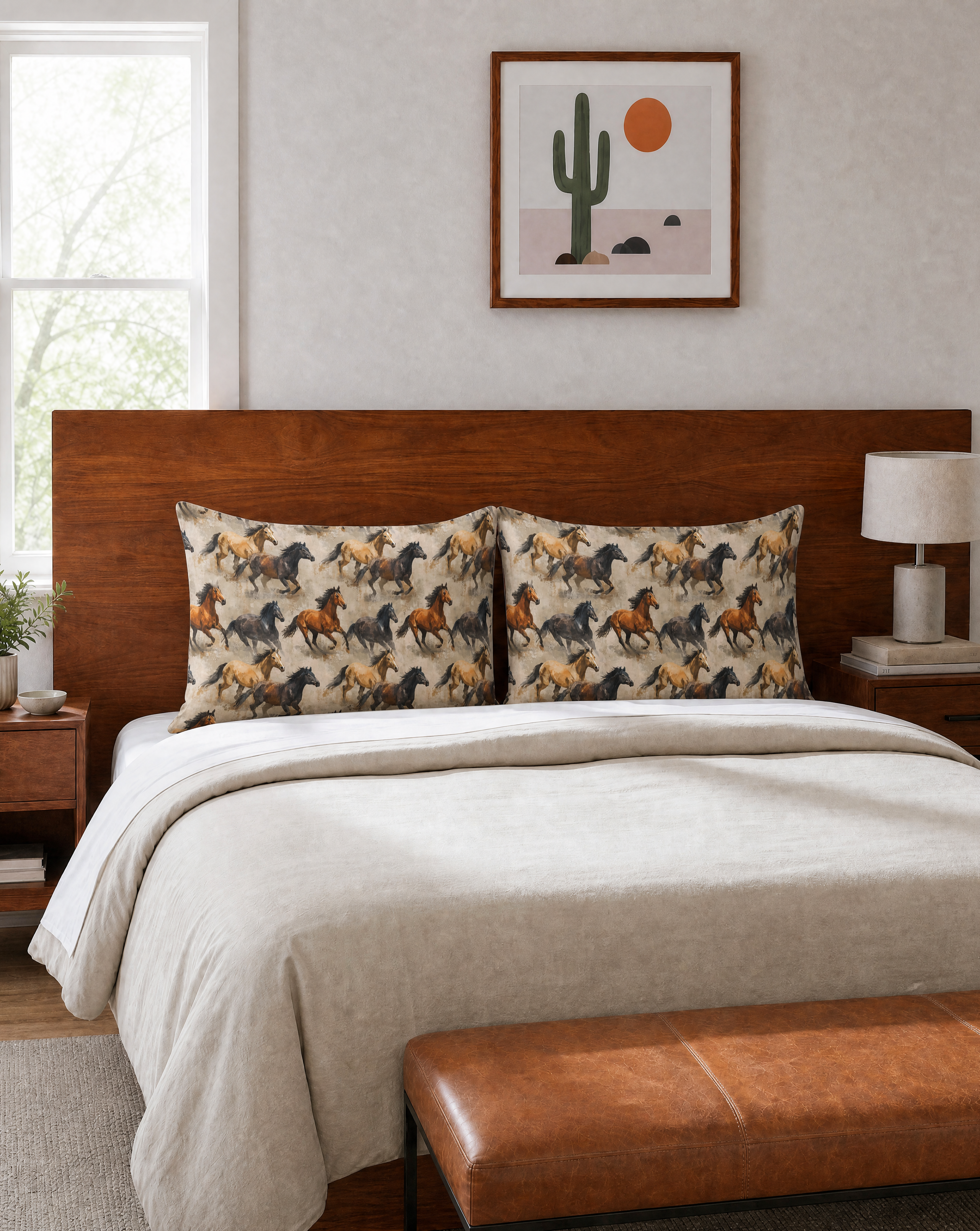 Baha Ranch Wild Horses Pillowcase Made in America Baha Ranch Western Wear