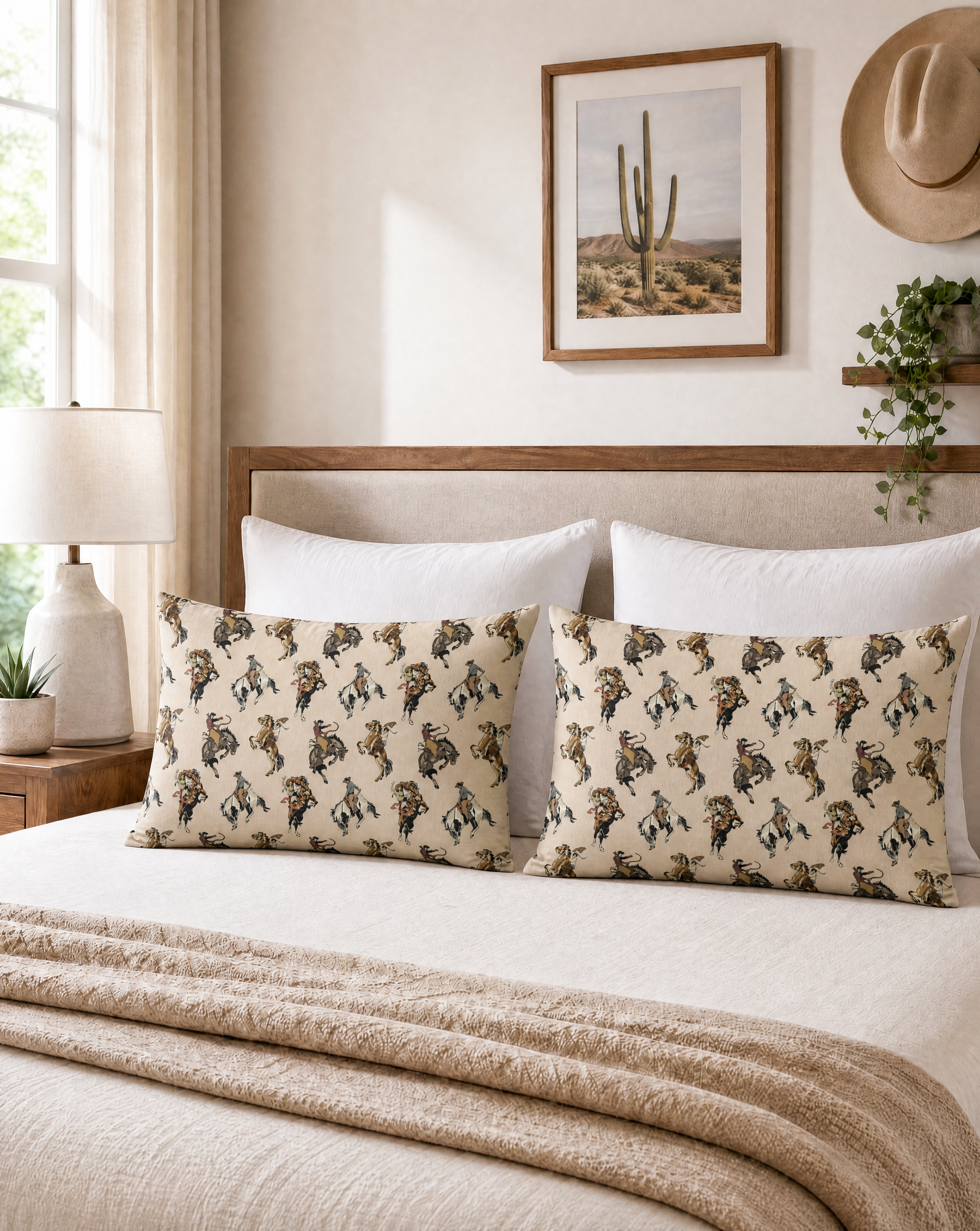 Baha Ranch Vintage Cowgirl Pillow Case Made in America Baha Ranch Western Wear