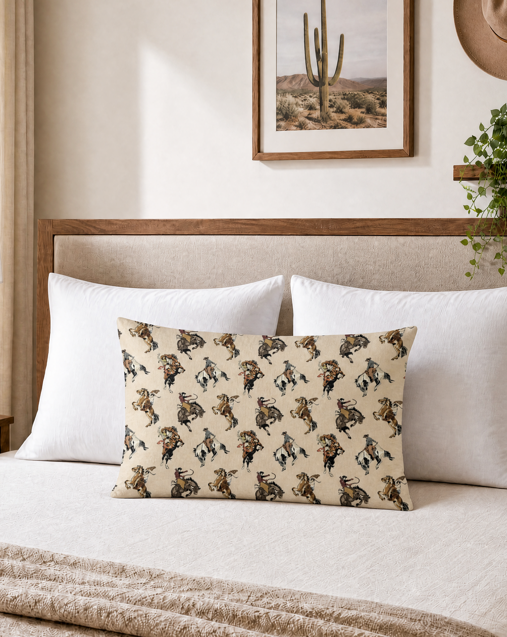 Baha Ranch Vintage Cowgirl Pillow Case Made in America Baha Ranch Western Wear