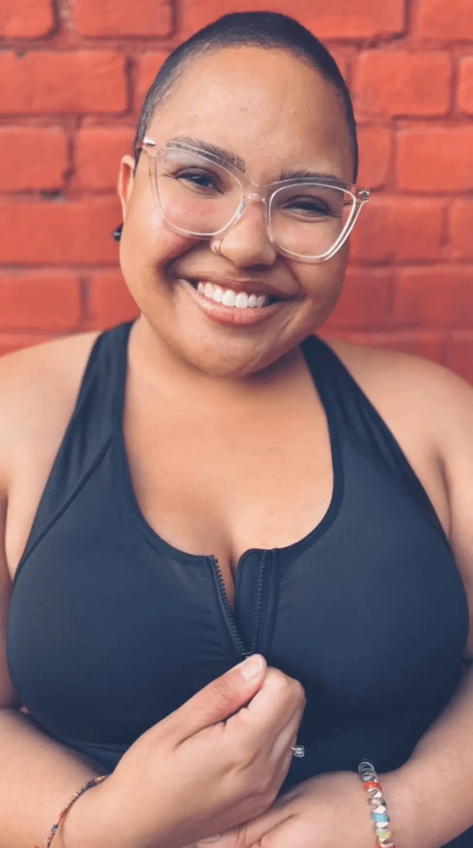 Hero Front‑Closure Sports Bra - Black Meadow