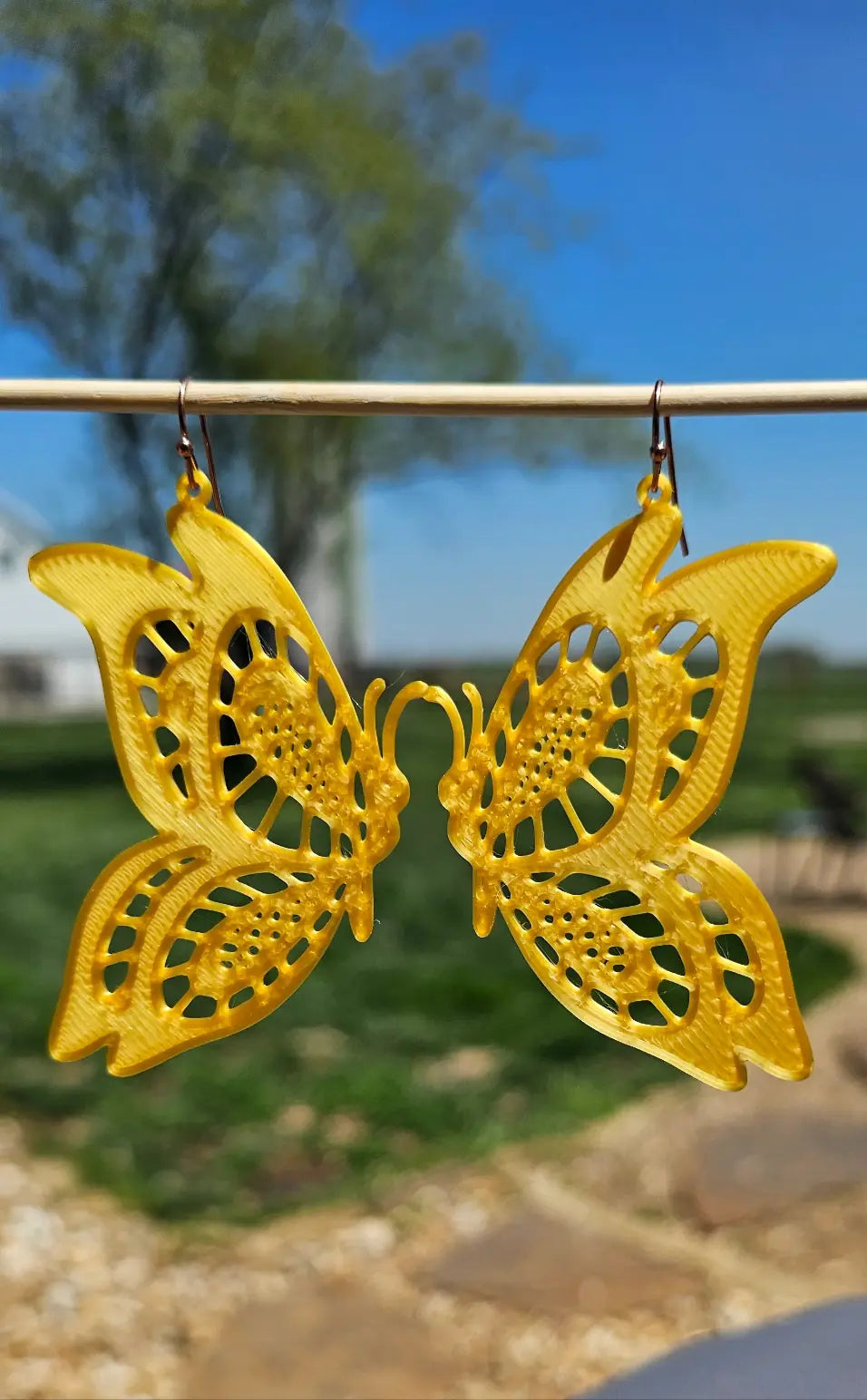 3D Print Butterfly Boho Earrings Made in America Baha Ranch Western Wear