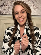 Black Aztec Women's Western Bath Robe Baha Ranch Western Wear