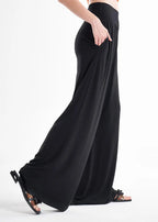 Black Knit 2-Piece Set With An Asymmetrical One-Sleeve Blouse And Palazzo Pants ETNA