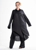 Lightweight And Breathable Deep Black Set With Maxi Button Down And Palazzo Pants ETNA